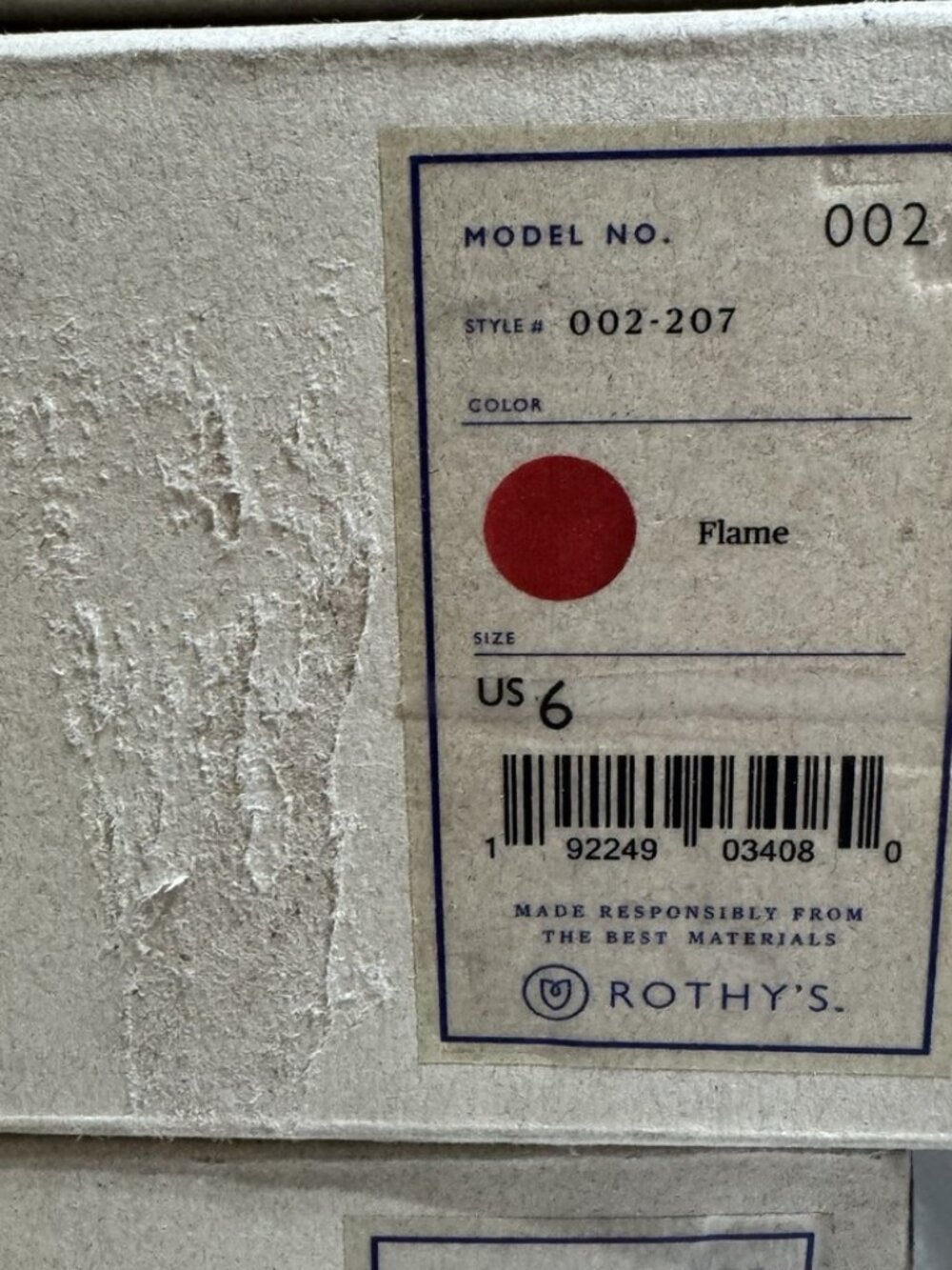 Rothys Womens The Point Flat Flame Size 6 M - Picture 6 of 6